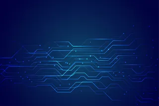 带发光线灯的蓝色技术电路图