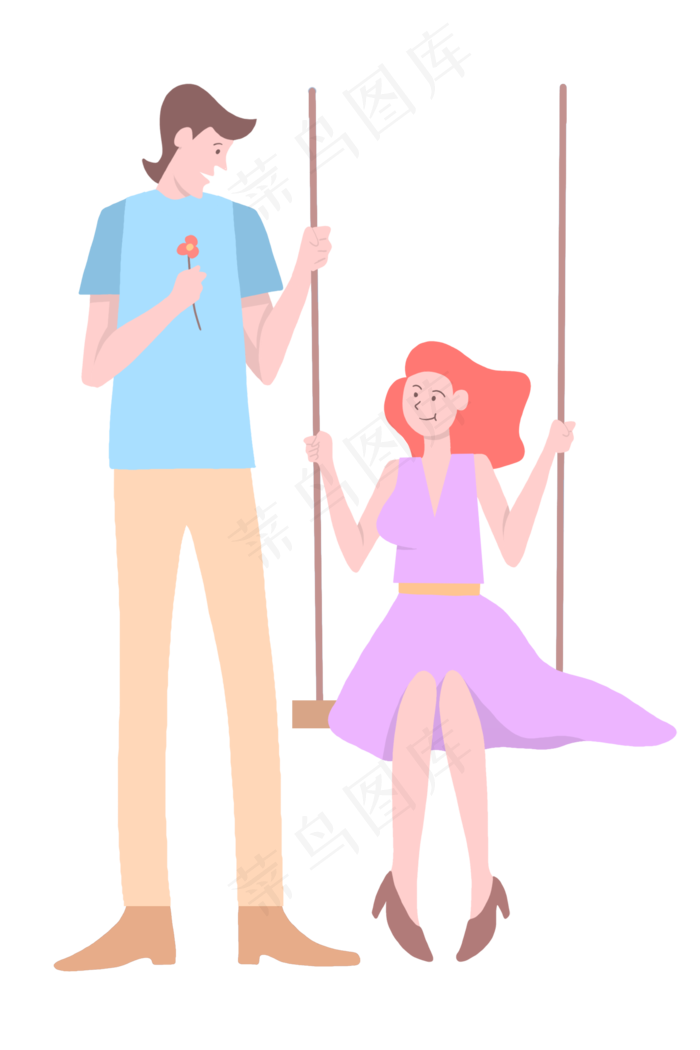 浪漫约会情侣秋千(2000X3000(DPI:300))psd模版下载