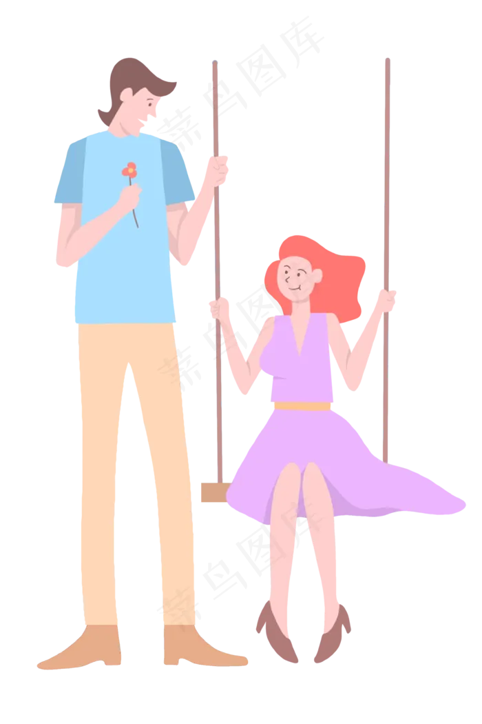 浪漫约会情侣秋千(2000X3000(DPI:300))psd模版下载