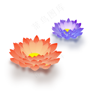 鼠绘中元节花灯元素设计