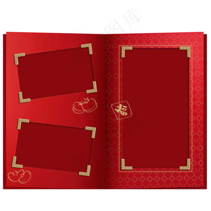 立体新年相册框(2048X2048(DPI:132))psd模版下载