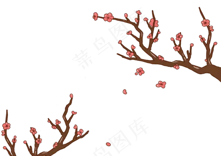 国潮梅花手绘漫画