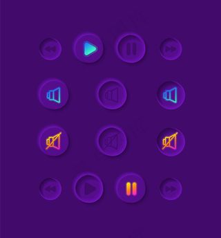 音乐播放器ui元素套件