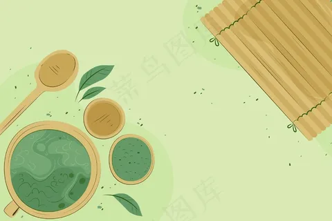 手绘抹茶-背景