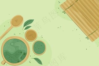 手绘抹茶-背景