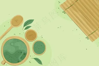 手绘抹茶-背景