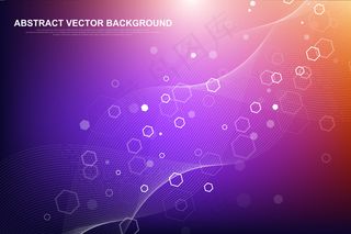 未来抽象矢量背景区块链技术。点对点网络业务概念。