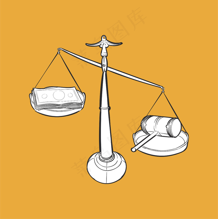 正义观手绘插图