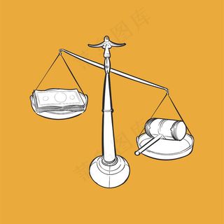 正义观手绘插图