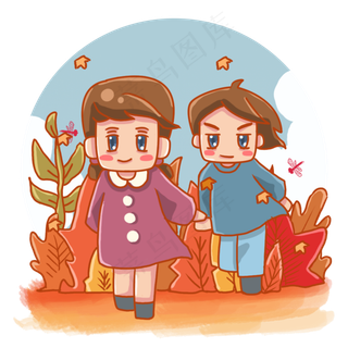 秋分二十四节气可爱情侣