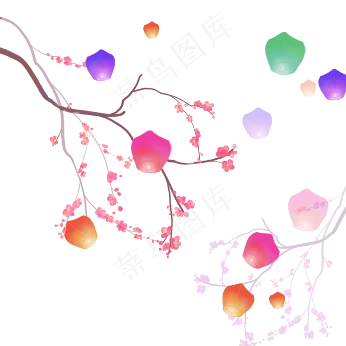 中秋节七彩花灯(2000X2000(DPI:300))psd模版下载