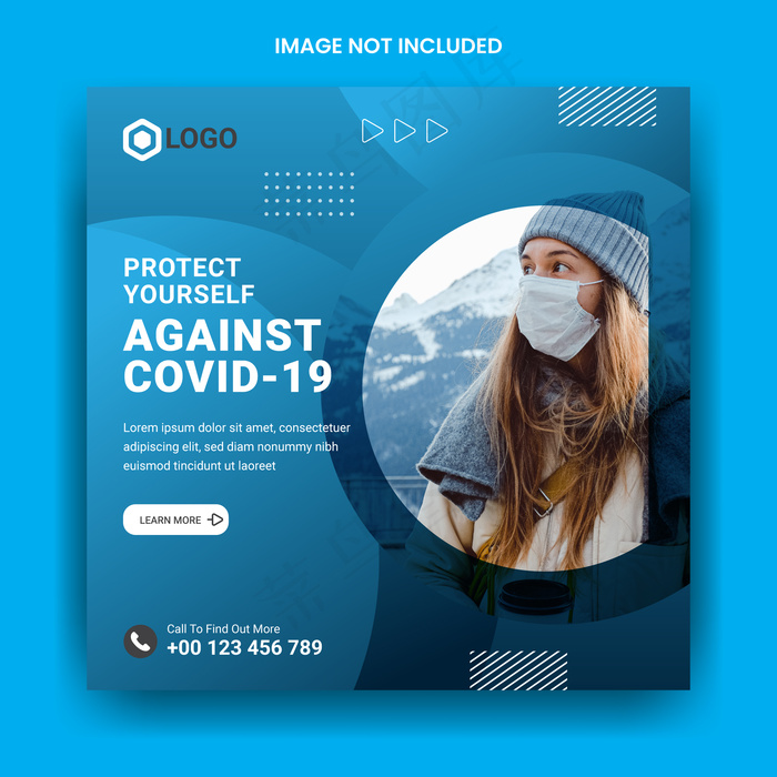 冠状病毒社交媒体模板横幅banner模板