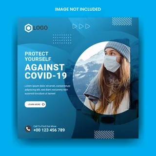 冠状病毒社交媒体模板横幅banner模板