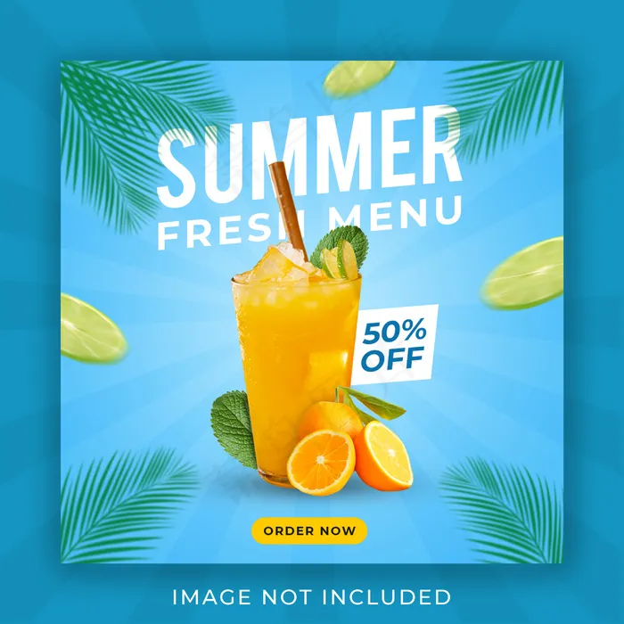 夏季饮料菜单促销模板横幅banner模板psd模版下载