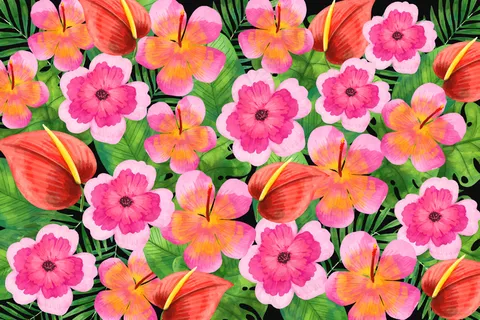 水彩花卉背景主题