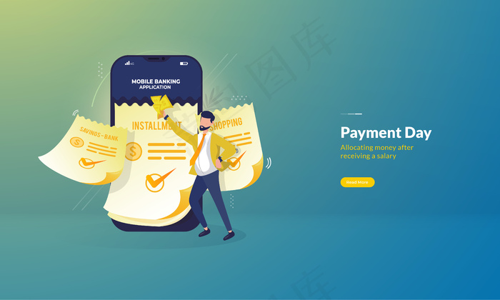 付款日的概念，一个人使用手机银行支付分期付款