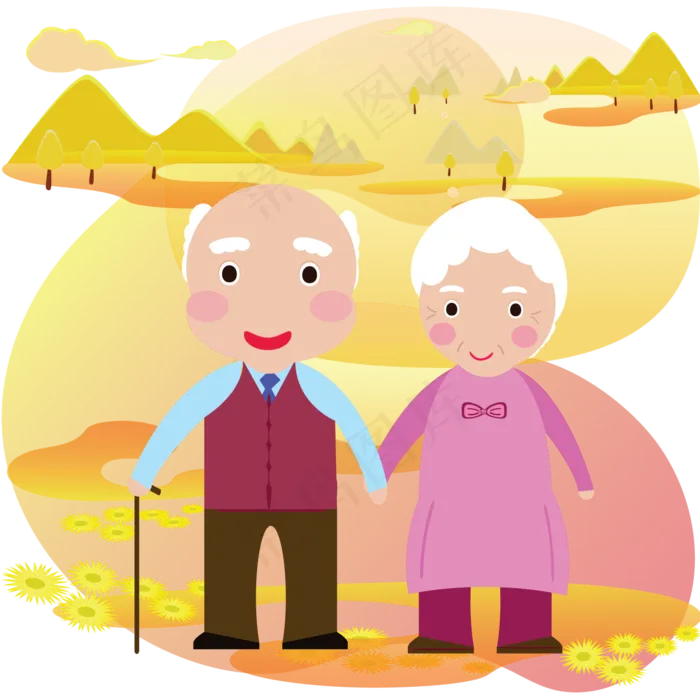重阳节老人矢量图(2000X2000(DPI:299))ai矢量模版下载