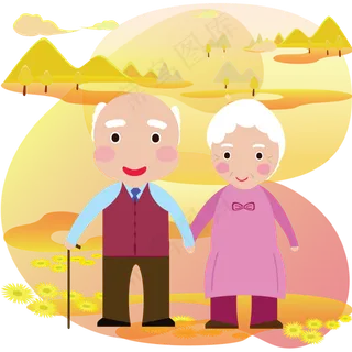 重阳节老人矢量图