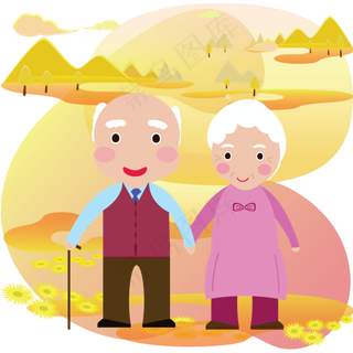 重阳节老人矢量图