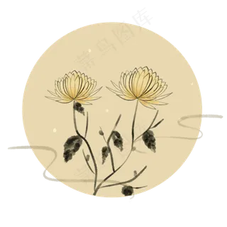 水墨简约菊花 水墨简约菊花