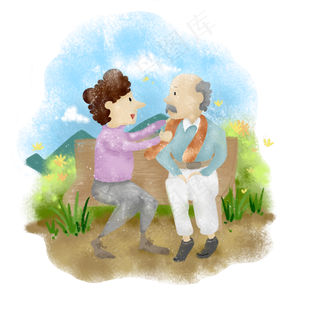 重阳节森系小清新陪伴老人赏菊团