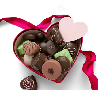 装满礼品盒的巧克力的三维元素