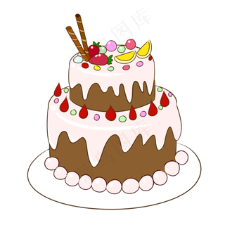 手绘情人节七夕节生日卡通蛋糕