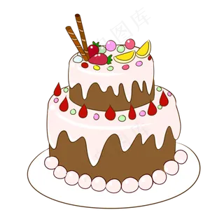 手绘情人节七夕节生日卡通蛋糕