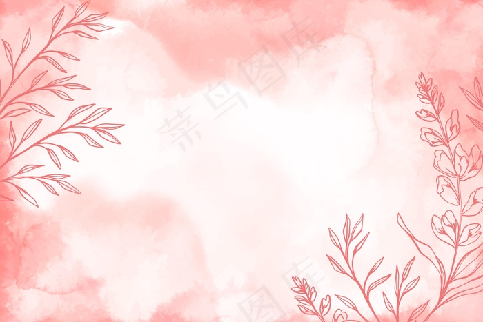 粉彩手绘元素背景eps,ai矢量模版下载