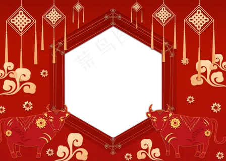 新年剪纸立体牛年 新年剪纸立体牛年
