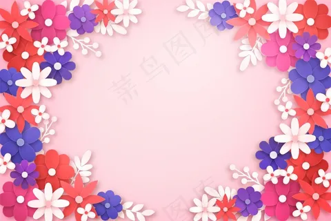 纸风格花卉背景 纸风格花卉背景