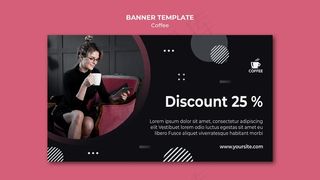 咖啡横幅banner模板折扣