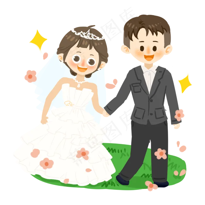七夕情侣浪漫婚礼PNG素材(3000X3000(DPI:300))psd模版下载
