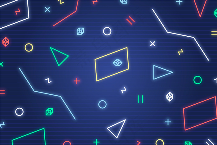 几何形状霓虹灯壁纸