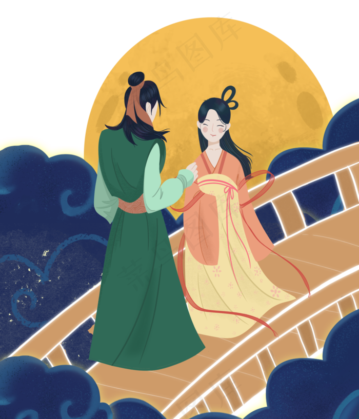 七夕情人节牛郎织女鹊桥相会