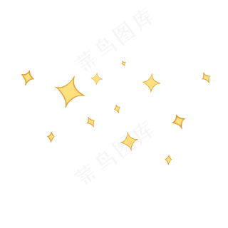 黄色可爱七夕情人节零散星星