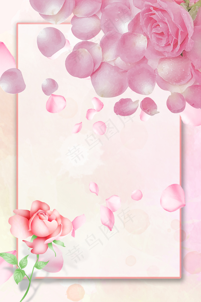 七夕玫瑰丝带唯美背景