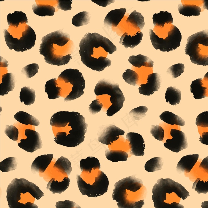水彩动物印花无缝模板