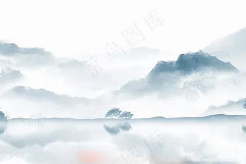 中国风水墨山水高清素材图