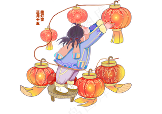 年俗春节二十六灯笼腊月农历新年