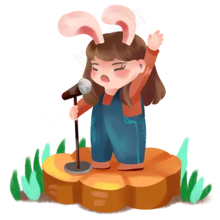 中秋节玉兔月饼上唱歌拟人PNG