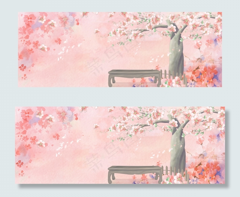 浪漫朦胧情人节粉色banner(1900*700px 	       )psd模版下载