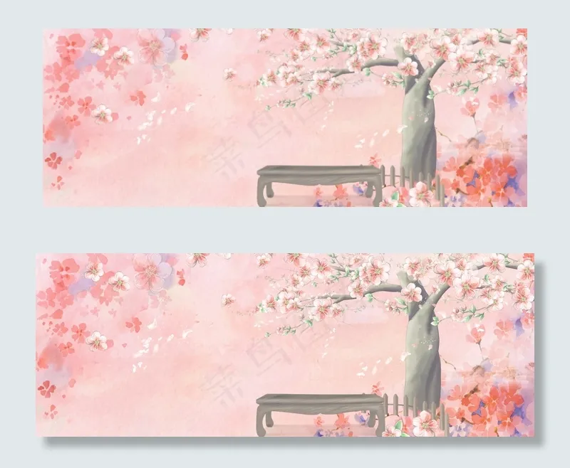 浪漫朦胧情人节粉色banner(1900*700px 	       )psd模版下载