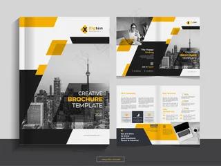 清洁公司双折商业手册设计模板a4格式。