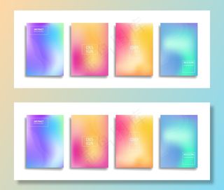 明亮的渐变色抽象线条图案背景封面设计。