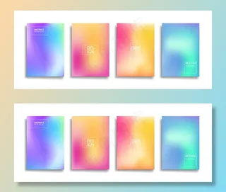 明亮的渐变色抽象线条图案背景封面设计。