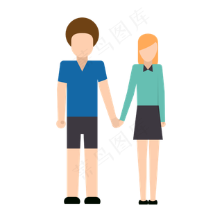 七夕情人节情侣牵手