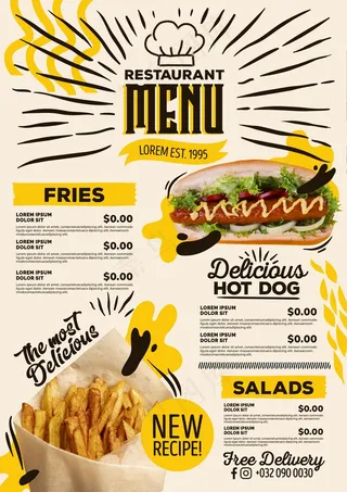 餐厅菜单新食谱公告