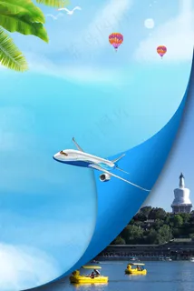 国庆旅游文艺背景