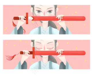 中元节古风帅气少女